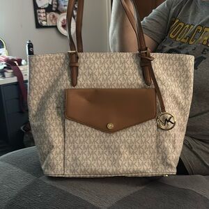 Cream Michael Kors tote